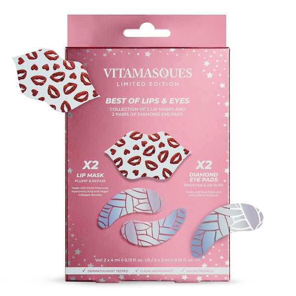 Best of Eyes & Lips Set Vitamasques Under Eye Patches & Lip Mask Sheets - Eye Patches for Puffy Eyes, Under Eye Masks