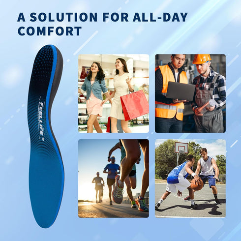 Plantar Fasciitis Relief Insoles: Arch Supports for Flat Feet, Orthotic Inserts for Foot & Heel Pain