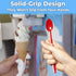 Extra Long Red 8in Premium Sundae Spoons - 50ct Heavy Duty Disposable Plastic Utensils for Ice Cream