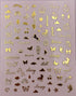 Impressed Authentic Gold Luxury Nail Art Stickers, 5 Sheets 500+ Metallic Decals for Fake Acrylic Nail Design