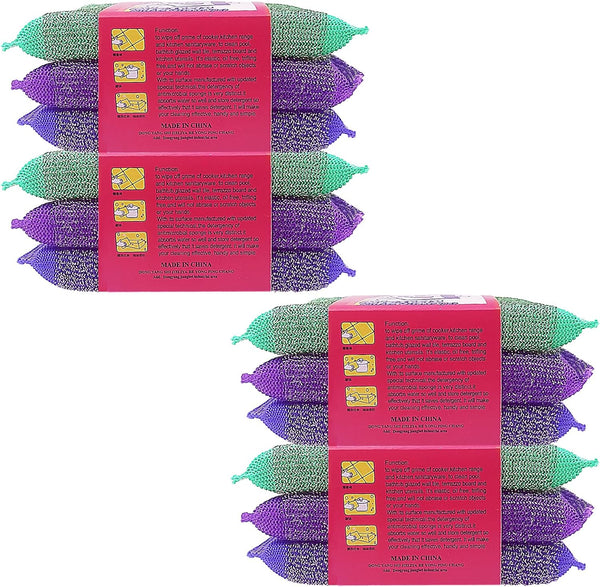 12 PCS Steel Dish Kitchen Sponge Scrubber, Heavy Duty for Dishwashing and Cleaning Pots and Pans