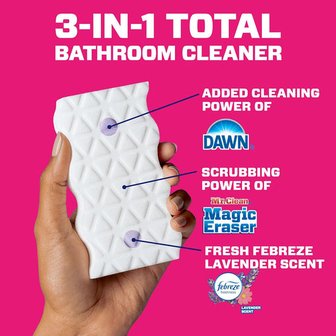 Mr. Clean Magic Eraser Ultra Bath - Multi Purpose Cleaner for Bathroom, Soap Scum Remover, 5ct