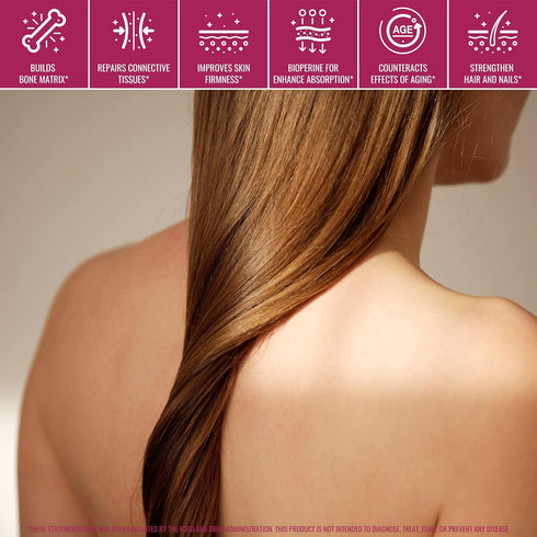 Max Collagen Plus C - 60 Caps, All Natural Collagen Capsules with Biotin & Bioperine for Anti-Aging