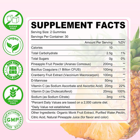 Gummies Immune 120 Count Feminine Balance for Women, Premium PH Balance Supplement with Vitamin C & D for Women's