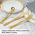 FOCUSLINE 160 Pack Gold Plastic Silverware Set, 80 Gold Forks, 40 Gold Knives, 40 Gold Spoons for Parties