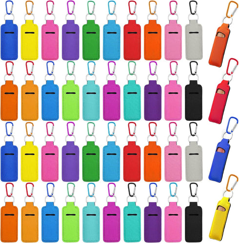Tudomro 40 Pack Colorful Lipstick Keychain Holder with Clip for Women