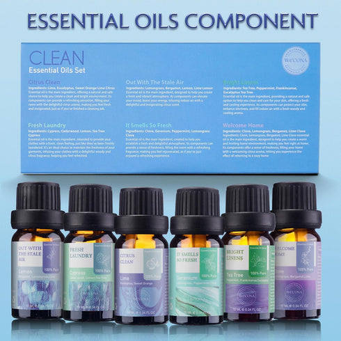 Essential Oils for Laundry, 100% Pure Aromatherapy Oils for Diffusers, 6x10ml Clean, Wool Dryer Balls