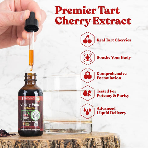 Rejuvica Health Cherry Force, Advanced Tart Cherry Extract, Liquid Extract for Better Absorption