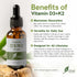 Vitamin D and K2 Drops, Liquid Vitamin D3 with K2 Supplements for Adults, Flavor-Free, 30 ml