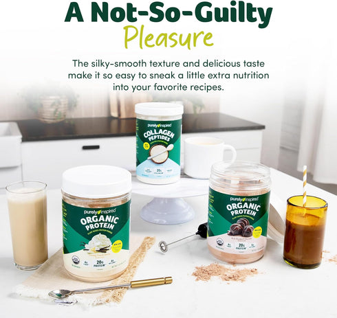 Purely Inspired Plant-Based Protein Powder for Men & Women, Creamy French Vanilla, 16 Servings, Vegan & Organic