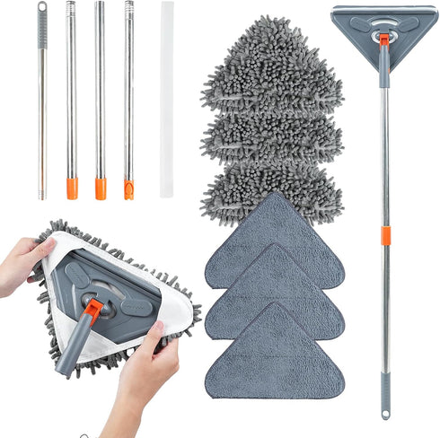 Lihengkong Long Handle Wall Mop & Baseboard Cleaner - Multi-Surface Dusting Tool for