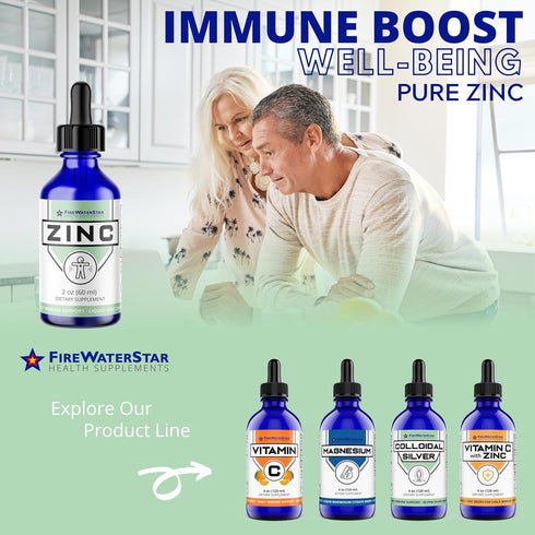 FWS Liquid Zinc Supplement for Men, Women, Kids, Organic Non-GMO Vegan, 30 Day Supply, 2 oz