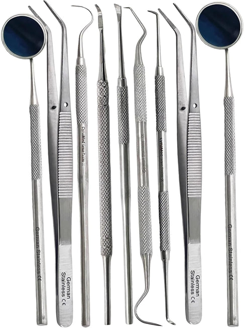 Premium Dental Tools, Plaque Remover for Teeth, Professional Hygiene Cleaning Kit, Stainless Tooth Scraper Set (SET of