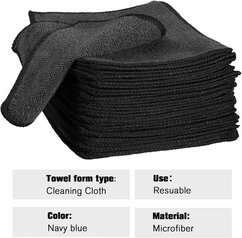 Wash(6 6 Inch,Black,30 Tanlade Cleaning Cloth Dry Erase Cloth Cleaning Rags Reasonable Kitchen Towels Microfiber Towels