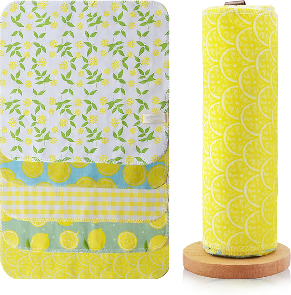 Reusable Paper Towels - Value Pack of 25 Jumbo Large Paperless Cotton Cloth Napkins, Absorbent Sustainable Roll