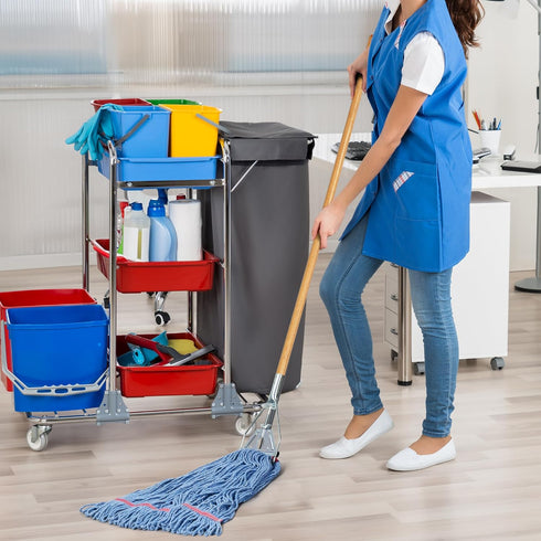 MATTHEW CLEANING 20oz Heavy Duty Mop Head, Commercial Replacement for Floor Cleaning, Pack of 3 (Blue)