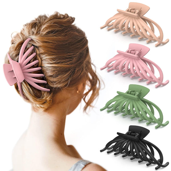 OPAUL Hair Clips for Women, Matte Nonslip Large Claw Clips for Thick and Thin Hair, 4.7 Inch