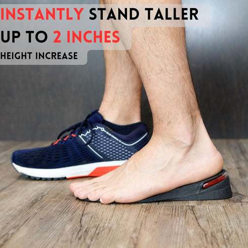 Burlingham's Height Increase Insole, Shoe Lifts for Men and Women, 2 Inch, Cushioned Heel Inserts, Black