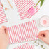 KTHONIOMANTE 200PCS 2 Pack, 4.5x8 Inch Pink and White Stripe Guest Napkins, Ply Disposable Paper Striped Dinner Hand