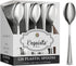 120 Pack Heavy Duty Silver Plastic Spoons - Disposable Silverware for Catering, Parties, Weddings