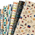 Whaline 12 Sheet Father's Day Wrapping Paper, Necktie Mustaches Watch Print for I Love You Dad Art Packaging, 19.7x27.6