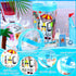 2 Pcs Clear Beach Lotion Toiletry Bag, Travel Waterproof PVC Cosmetic Pouch, Beach Makeup Bag for Women Girl Summer