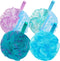 Bath Loofah Shower Sponge Body Back Scrubber, Soft Mesh Shower Puffs, Exfoliating Loofa for Women & Men (Pack of 4,