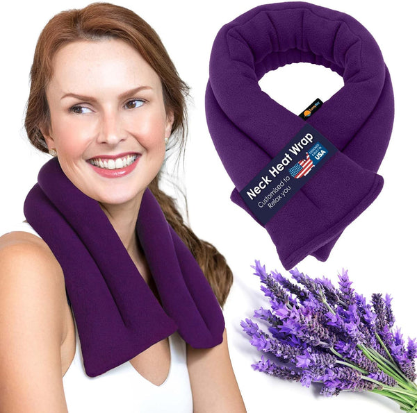 SunnyBay Microwave Heating Pad - Microwavable Heated Neck and Shoulder Wrap with Lavender, 26x5 Inches
