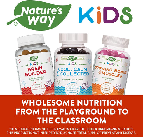 Nature's Way Kids Brain Supplement Gummies - 60 Gummies, Supports Healthy Brain Function, Lemonade Flavored