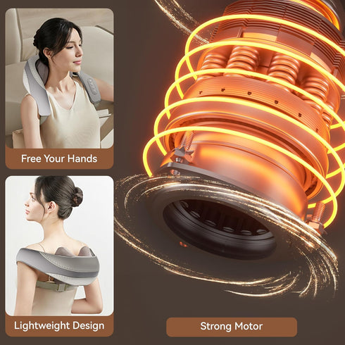 Shiatsu Neck and Shoulder Massager with Heat for Pain Relief Deep Tissue, Portable Massagers for Neck and Back, Gifts