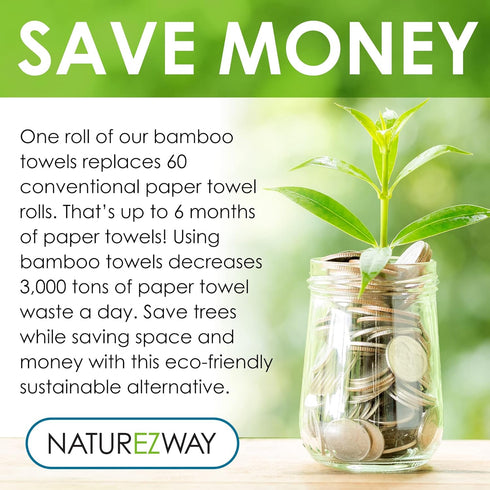 NatureZway Bamboo Perforated Towels - Rayon Made from Bamboo, 25 Sheets