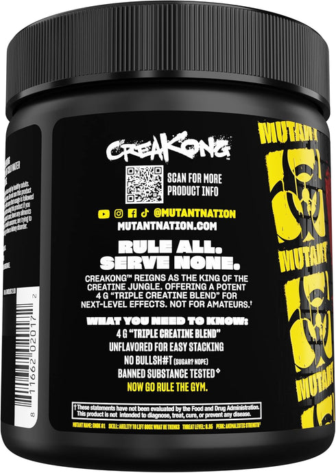 Mutant Creakong Advanced Creatine Supplement Powder - Creatine Blend, 300 g - 10.6 Ounce
