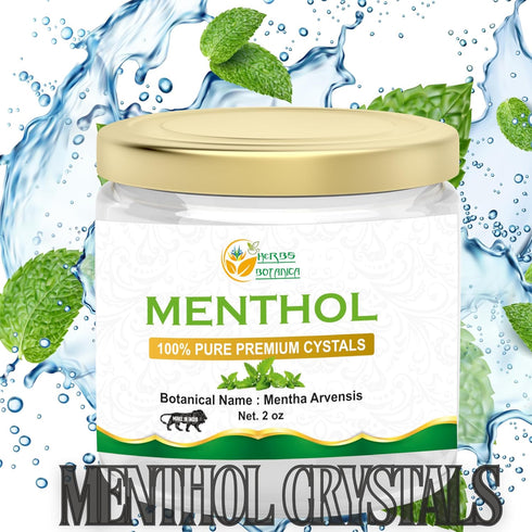 Menthol Crystals, 100% Pure USP Food Grade for Aromatherapy and Cosmetics, 2 oz