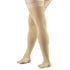 Truform Compression Stockings - 20-30 mmHg Thigh High Length, Dot-Top, Open Toe, Beige, 2X-Large