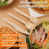 KETWOD 120-Piece Set: 40 40 40 100% Commercial Natural Wooden Cutlery Forks, Knives, Spoons, compostable/biodegradable