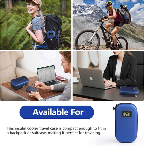 Insulin Cooler Travel Case, TSA Approved Refrigerated Medicine Cooler with Thermometer Display, Diabetic Travel Case Bag