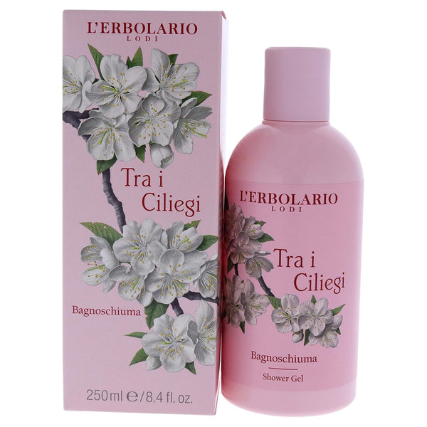 L'Erbolario Tra I Ciliegi Shower Gel, 8.4 Oz Nourishing and Moisturizing Bath Foam for Gentle Cleansing
