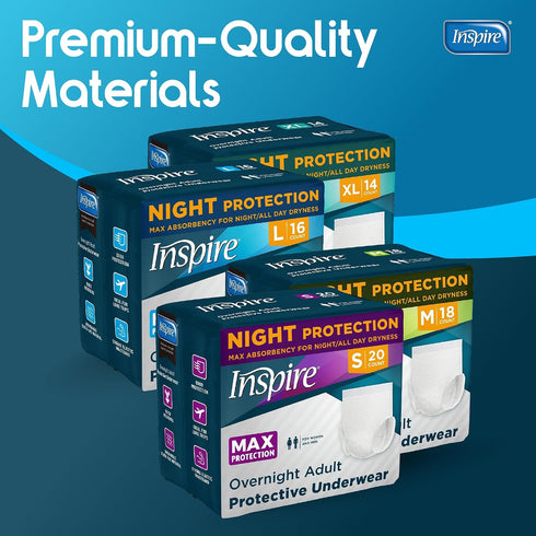 Inspire Adult Diapers Women or Men - MAX Absorbency | Our Most Absorbent and Dry, Incontinence Underwear for Women