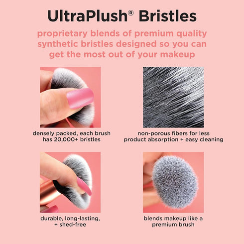 Real Techniques 8 Piece Everyday Eye Essentials Makeup Brush Set, Eye Brushes for Liner, Eyeshadow, Brows, & Lashes
