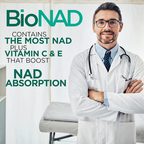 BioNAD NAD Supplement - Nicotinamide Riboside Booster, Anti-Aging & Metabolic Activator - Vegan Friendly, 60 Capsules