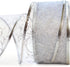 Wire Edged Ribbon - Silver Sheer Organza Gift Wrap Ribbon - 50 Yards x 2.5 Inch Wide for Decorative Use