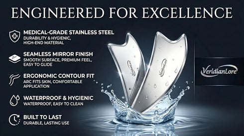 Triangle Gua Sha Tool - Stainless Steel Face & Neck Massager for Jawline Sculpting - Small IASTM Muscle Scraper