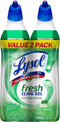 Lysol Toilet Bowl Cleaner Gel ¦ Cleaning and Disinfecting, Stain Removal, Forest Rain Scent, 24oz (Pack of 2)