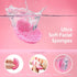 50-Count Compressed Facial Sponges for Daily Facial Cleansing and Exfoliating, 100 Natural Cosmetic Spa Sponges for Makeup Remover, Reusable, Pink