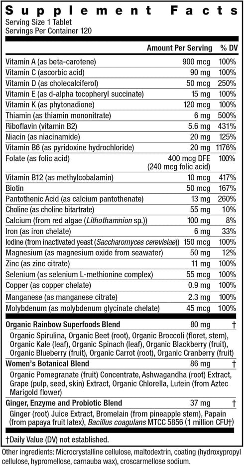 Rainbow Light Multivitamin Women's One, Powder, 120 Count