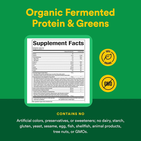 Immune 6.9 oz Natural Factors Organic Greens - Antioxidant Support Supplement Aids Health - Green Drink Mix