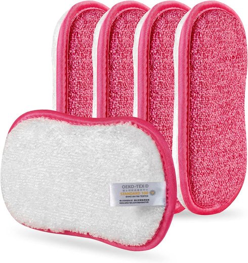 Non Scratch Kitchen Dish Sponge Scrubber, Reusable Washable Heavy Duty Pads for Cleaning Sink and Pans