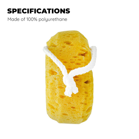 Jacent Deep Cleaning Foam Body Sponge for Bath and Shower, Soft Loofah Scrubber for Men & Women, Yellow