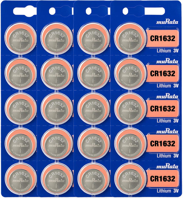 Murata CR1632 Battery DL1632 ECR1632 3V Lithium Coin Cell, 20 Batteries