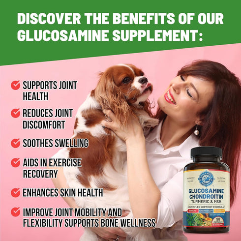 Glucosamine Chondroitin MSM Turmeric Boswelia - Joint Support Supplement for Inflammatory Response, Occasional